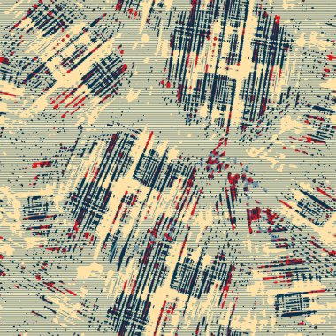 Eğlenceli sarı, kırmızı, soyut, dikişsiz doku. Modern retro-yüzme her yerde moda. Sahilde yaşam yastığı kaplaması ya da sahil evi kumaş arka planı. Yüksek kalite jpg batik swatch.