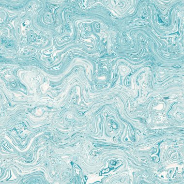 Ege mavisi benekli girdap mermer denizcilik dokusu arka planı. Yaz kıyı yaşam tarzı ev dekorasyonu. Sıvı mavi su akış efekti tekstil dikişsiz desen boyadı.