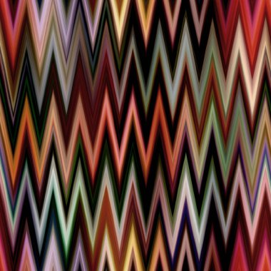 Endonezya uzayı gradyan ikat desenini boyamış. Kusursuz renklendirilmiş zig zag etkisi. 1970 'lerin moda baskısı geçmişi