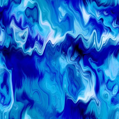 Dalgalı yaz boyası arka planı. Plaj mayosu için nemli ombre renk karışımı, modaya uygun moda baskısı. Damlayan dijital sıvı suluboya girdap etkisi. Yüksek çözünürlüklü dikişsiz kalıp materyal.