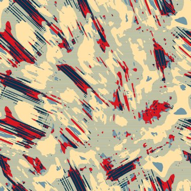 Eğlenceli sarı, kırmızı, soyut, dikişsiz doku. Modern retro-yüzme her yerde moda. Sahilde yaşam yastığı kaplaması ya da sahil evi kumaş arka planı. Yüksek kalite jpg batik swatch.