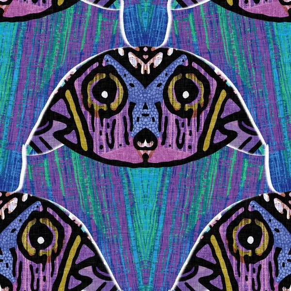 Modèle de style kaléidoscope rétro coloré des années soixante. Fond textile vintage moderne en tissu. Fun funky effet sérigraphie tissé. Effet de symétrie complexe pour l'ameublement de carreaux de conception allover. Échantillon — Photo