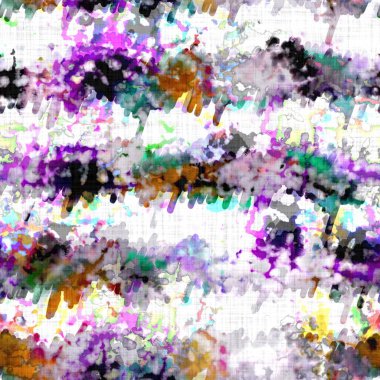 Dağınık yaz kravatlı batik plaj desenli. Kusursuz renkli lekeli uzay boyalı efekt modayı. Yumuşak döşenmiş arka plan yıkanmış. 