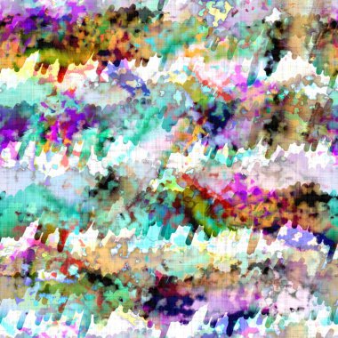 Dağınık yaz kravatlı batik plaj desenli. Kusursuz renkli lekeli uzay boyalı efekt modayı. Yumuşak döşenmiş arka plan yıkanmış. 