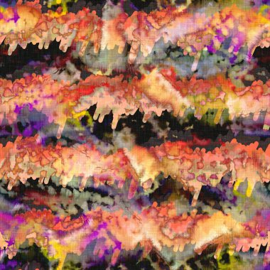 Dağınık yaz kravatlı batik plaj desenli. Kusursuz renkli lekeli uzay boyalı efekt modayı. Yumuşak döşenmiş arka plan yıkanmış. 