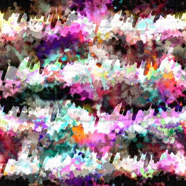 Chaotische Sommer Krawattenfärbung Batik Beach Wear Muster. Nahtlose farbenfrohe Fleckenraum gefärbte Effektmode. Ausgewaschener weicher Möbelhintergrund. — Stockfoto