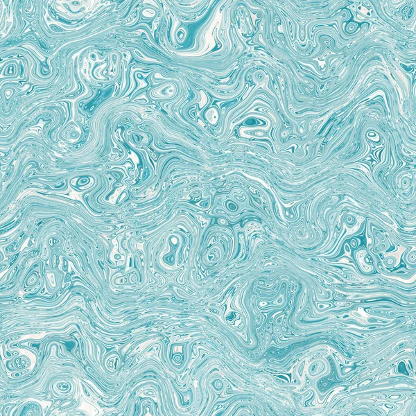 Aegean teal mottled swirl marble nautical texture background. Summer coastal living style home decor. Liquid fluid blue water flow effect dyed textile seamless pattern. — Stock Photo, Image