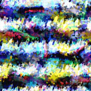 Dağınık yaz kravatlı batik plaj desenli. Kusursuz renkli lekeli uzay boyalı efekt modayı. Yumuşak döşenmiş arka plan yıkanmış. 