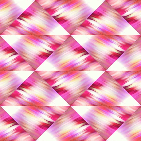 Optický závada trojúhelník kravata barva geometrické textury pozadí. Bezešvé tekutý průtok efekt patchwork materiál mřížky. Moderní mokré voskové pestré tekutiny rozmazání vzor. — Stock fotografie