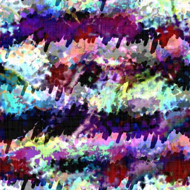 Dağınık yaz kravatlı batik plaj desenli. Kusursuz renkli lekeli uzay boyalı efekt modayı. Yumuşak döşenmiş arka plan yıkanmış. 