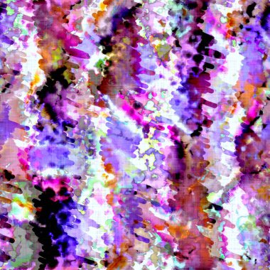 Dağınık yaz kravatlı batik plaj desenli. Kusursuz renkli lekeli uzay boyalı efekt modayı. Yumuşak döşenmiş arka plan yıkanmış. 