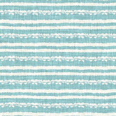 Ege deniz mavisi çizgili desenli keten desenli arka plan. Yazlık yaşam tarzı ev dekorasyonu efekti. Deniz yeşili yıkama grunge dalga çizgisi bulanık. Dekoratif tekstil dikişsiz desen