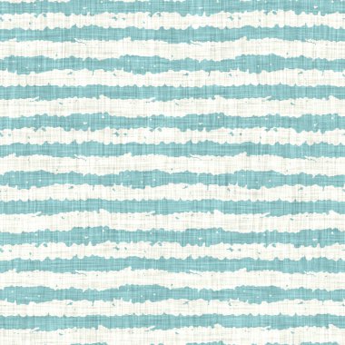 Ege deniz mavisi çizgili desenli keten desenli arka plan. Yazlık yaşam tarzı ev dekorasyonu efekti. Deniz yeşili yıkama grunge dalga çizgisi bulanık. Dekoratif tekstil dikişsiz desen