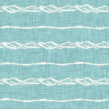 Ege deniz mavisi çizgili desenli keten desenli arka plan. Yazlık yaşam tarzı ev dekorasyonu efekti. Deniz yeşili yıkama grunge dalga çizgisi bulanık. Dekoratif tekstil dikişsiz desen