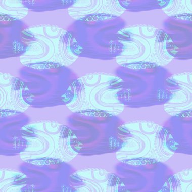 Ultraviyole yanardöner balık desenli arka plan. Modern dijital lavanta perisi denizin altında balık dokusu. Tropikal sakin sahil sağlığı her yerde..