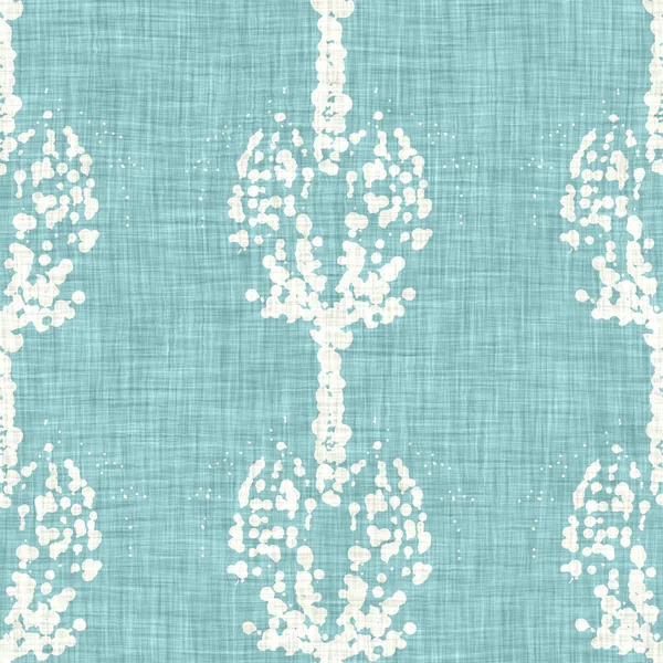 Aegean teal moteado flor lino textura fondo. Estilo de vida costera de verano efecto de tela de 2 tonos. Mar verde lavar material grunge angustiado. Motivo floral decorativo textil patrón sin costuras —  Fotos de Stock