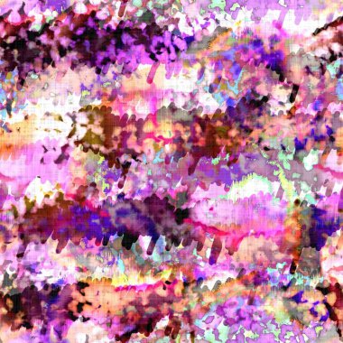 Dağınık yaz kravatlı batik plaj desenli. Kusursuz renkli lekeli uzay boyalı efekt modayı. Yumuşak döşenmiş arka plan yıkanmış. 