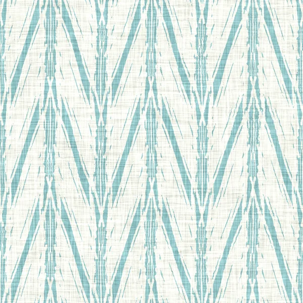 Aegean teal liner stripe patterned linen texture background. Summer coastal living style home decor fabric effect. Sea green wash grunge wave line blur material. Decorative textile seamless pattern — Stock Photo, Image