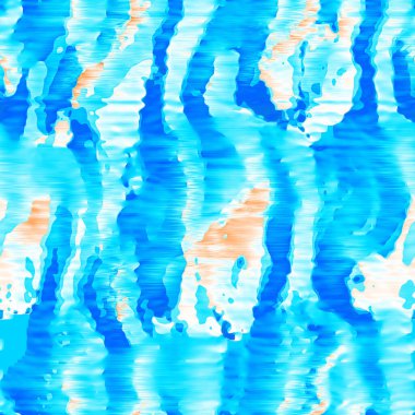 Dalgalı yaz boyası arka planı. Plaj mayosu için farklı renk karışımı, modaya uygun moda baskı. Boho dijital suluboya efekti damlatıyor. Yüksek çözünürlüklü, kusursuz desen materyali.