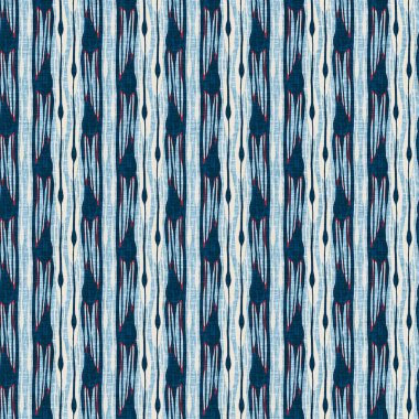 İndigo mavisi dikey kırık çizgiler, denizdeki pürüzsüz desen. Modern marin çizgili denizci baskısı. Klasik Nantucket kumaş tarzı. Yaz deniz dekoru. Hazırsı erkeksi moda baskısı.