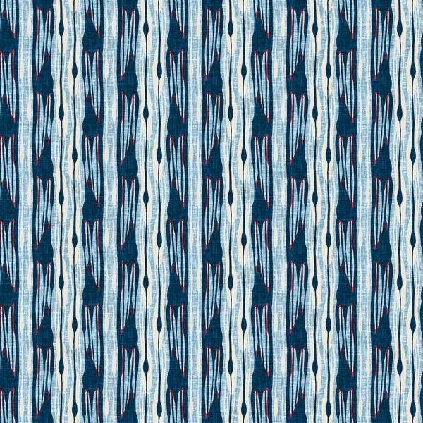 Indigó kék függőleges törött csíkok hajózási varrat nélküli minta. Modern Marin csíkos matróz nyomat. Klasszikus nantucket szövet textil stílus. Nyári tengeri dekoráció. Készítsd elő a férfias divat nyomtatás — Stock Fotó