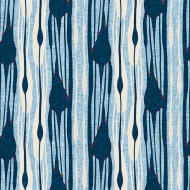 İndigo mavisi dikey kırık çizgiler, denizdeki pürüzsüz desen. Modern marin çizgili denizci baskısı. Klasik Nantucket kumaş tarzı. Yaz deniz dekoru. Hazırsı erkeksi moda baskısı.