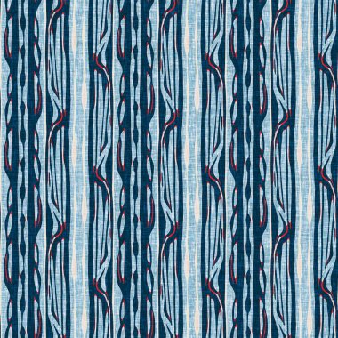 İndigo mavisi dikey kırık çizgiler, denizdeki pürüzsüz desen. Modern marin çizgili denizci baskısı. Klasik Nantucket kumaş tarzı. Yaz deniz dekoru. Hazırsı erkeksi moda baskısı.