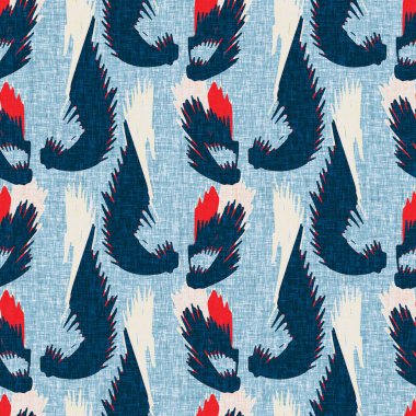 İndigo mavisi dikey kırık çizgiler, denizdeki pürüzsüz desen. Modern marin çizgili denizci baskısı. Klasik Nantucket kumaş tarzı. Yaz deniz dekoru. Hazırsı erkeksi moda baskısı.