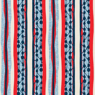 İndigo mavisi dikey kırık çizgiler, denizdeki pürüzsüz desen. Modern marin çizgili denizci baskısı. Klasik Nantucket kumaş tarzı. Yaz deniz dekoru. Hazırsı erkeksi moda baskısı.