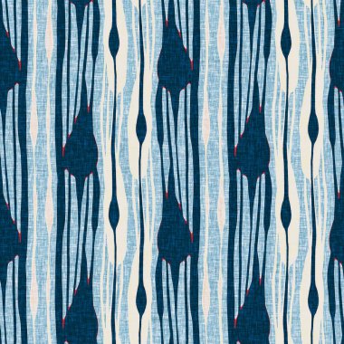 İndigo mavisi dikey kırık çizgiler, denizdeki pürüzsüz desen. Modern marin çizgili denizci baskısı. Klasik Nantucket kumaş tarzı. Yaz deniz dekoru. Hazırsı erkeksi moda baskısı.