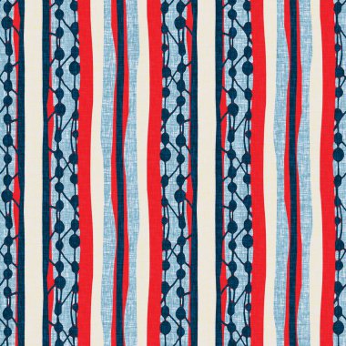 İndigo mavisi dikey kırık çizgiler, denizdeki pürüzsüz desen. Modern marin çizgili denizci baskısı. Klasik Nantucket kumaş tarzı. Yaz deniz dekoru. Hazırsı erkeksi moda baskısı.