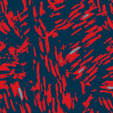 Klasik deniz mavisi, kırmızı, sarı, dikişsiz doku. Modern retro-yüzme modadan izler giyer. Memphis tarzı maskülen grunge soyut arka plan. Yüksek kaliteli jpg kumaşı.