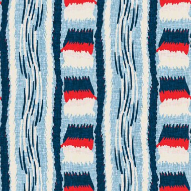 İndigo mavisi dikey kırık çizgiler, denizdeki pürüzsüz desen. Modern marin çizgili denizci baskısı. Klasik Nantucket kumaş tarzı. Yaz deniz dekoru. Hazırsı erkeksi moda baskısı.