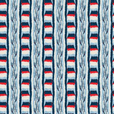 İndigo mavisi dikey kırık çizgiler, denizdeki pürüzsüz desen. Modern marin çizgili denizci baskısı. Klasik Nantucket kumaş tarzı. Yaz deniz dekoru. Hazırsı erkeksi moda baskısı.