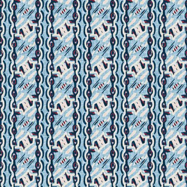 İndigo mavisi dikey kırık çizgiler, denizdeki pürüzsüz desen. Modern marin çizgili denizci baskısı. Klasik Nantucket kumaş tarzı. Yaz deniz dekoru. Hazırsı erkeksi moda baskısı.