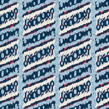 İndigo mavisi dikey kırık çizgiler, denizdeki pürüzsüz desen. Modern marin çizgili denizci baskısı. Klasik Nantucket kumaş tarzı. Yaz deniz dekoru. Hazırsı erkeksi moda baskısı.