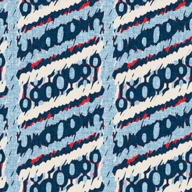 İndigo mavisi dikey kırık çizgiler, denizdeki pürüzsüz desen. Modern marin çizgili denizci baskısı. Klasik Nantucket kumaş tarzı. Yaz deniz dekoru. Hazırsı erkeksi moda baskısı.