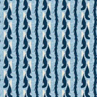 İndigo mavisi dikey kırık çizgiler, denizdeki pürüzsüz desen. Modern marin çizgili denizci baskısı. Klasik Nantucket kumaş tarzı. Yaz deniz dekoru. Hazırsı erkeksi moda baskısı.