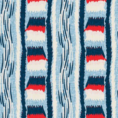 İndigo mavisi dikey kırık çizgiler, denizdeki pürüzsüz desen. Modern marin çizgili denizci baskısı. Klasik Nantucket kumaş tarzı. Yaz deniz dekoru. Hazırsı erkeksi moda baskısı.