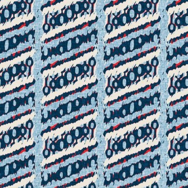 İndigo mavisi dikey kırık çizgiler, denizdeki pürüzsüz desen. Modern marin çizgili denizci baskısı. Klasik Nantucket kumaş tarzı. Yaz deniz dekoru. Hazırsı erkeksi moda baskısı.