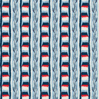 İndigo mavisi dikey kırık çizgiler, denizdeki pürüzsüz desen. Modern marin çizgili denizci baskısı. Klasik Nantucket kumaş tarzı. Yaz deniz dekoru. Hazırsı erkeksi moda baskısı.