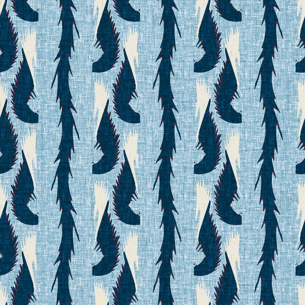 Indigo azul rayas rotas verticales patrón náutico sin costura. Moderno estampado marinero de rayas de línea marin. Estilo textil clásico de tela de nantucket. Decoración marítima de verano. impresión de moda masculina Preppy — Foto de Stock