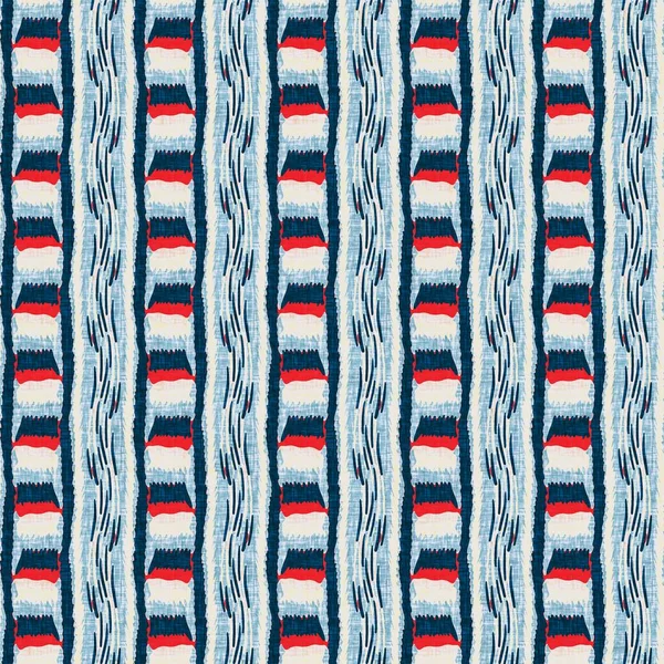 İndigo mavisi dikey kırık çizgiler, denizdeki pürüzsüz desen. Modern marin çizgili denizci baskısı. Klasik Nantucket kumaş tarzı. Yaz deniz dekoru. Hazırsı erkeksi moda baskısı.