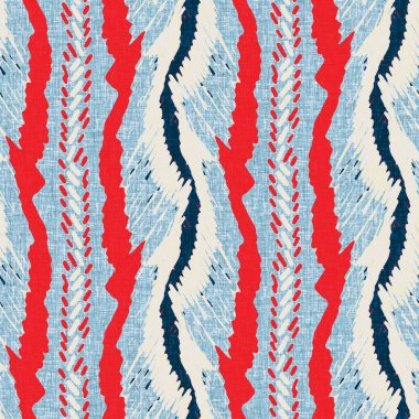 İndigo mavisi dikey kırık çizgiler, denizdeki pürüzsüz desen. Modern marin çizgili denizci baskısı. Klasik Nantucket kumaş tarzı. Yaz deniz dekoru. Hazırsı erkeksi moda baskısı.