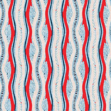 İndigo mavisi dikey kırık çizgiler, denizdeki pürüzsüz desen. Modern marin çizgili denizci baskısı. Klasik Nantucket kumaş tarzı. Yaz deniz dekoru. Hazırsı erkeksi moda baskısı.