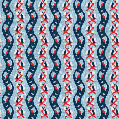 İndigo mavisi dikey kırık çizgiler, denizdeki pürüzsüz desen. Modern marin çizgili denizci baskısı. Klasik Nantucket kumaş tarzı. Yaz deniz dekoru. Hazırsı erkeksi moda baskısı.