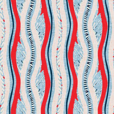 İndigo mavisi dikey kırık çizgiler, denizdeki pürüzsüz desen. Modern marin çizgili denizci baskısı. Klasik Nantucket kumaş tarzı. Yaz deniz dekoru. Hazırsı erkeksi moda baskısı.