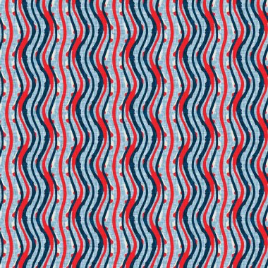 İndigo mavisi dikey kırık çizgiler, denizdeki pürüzsüz desen. Modern marin çizgili denizci baskısı. Klasik Nantucket kumaş tarzı. Yaz deniz dekoru. Hazırsı erkeksi moda baskısı.