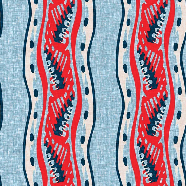 Ίντιγκο μπλε κάθετες σπασμένες λωρίδες ναυτική αδιάλειπτη μοτίβο. Σύγχρονη marin γραμμή ριγέ ναυτική εκτύπωση. Κλασσικό υφασμάτινο ναντάκετ στυλ. Καλοκαιρινή διακόσμηση. Preppy αρρενωπό σχέδιο μόδας — Φωτογραφία Αρχείου