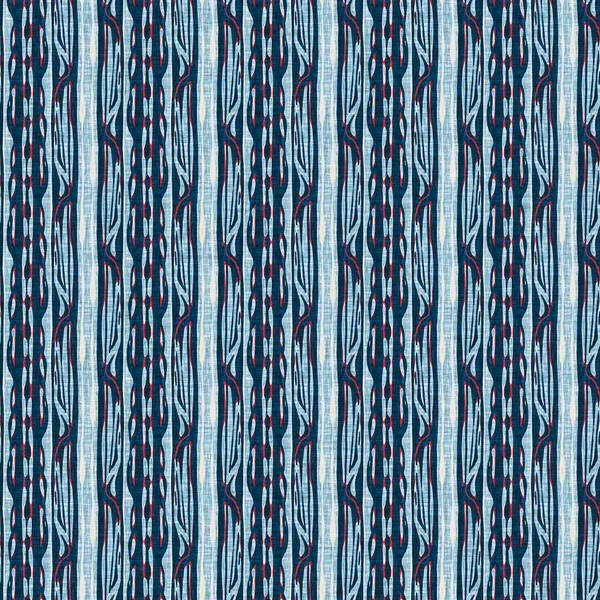 Indigó kék függőleges törött csíkok hajózási varrat nélküli minta. Modern Marin csíkos matróz nyomat. Klasszikus nantucket szövet textil stílus. Nyári tengeri dekoráció. Készítsd elő a férfias divat nyomtatás — Stock Fotó